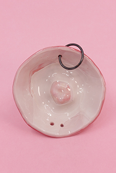 Pendant, Nipple, Porcelain, silver , 2023, Nanna Grønborg